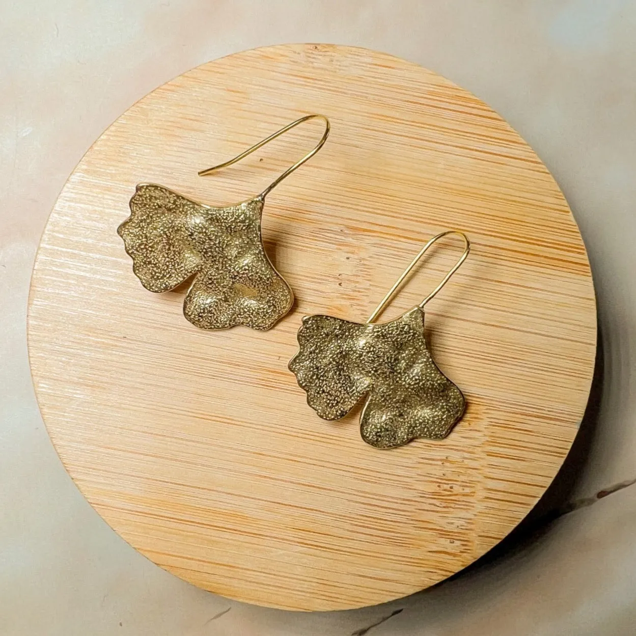 Ginko Leaf Wire Earring