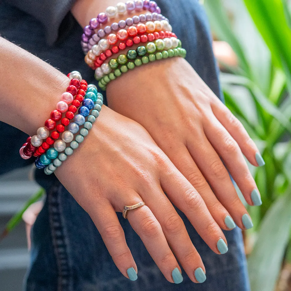 Glass Pearl Bracelet Pair