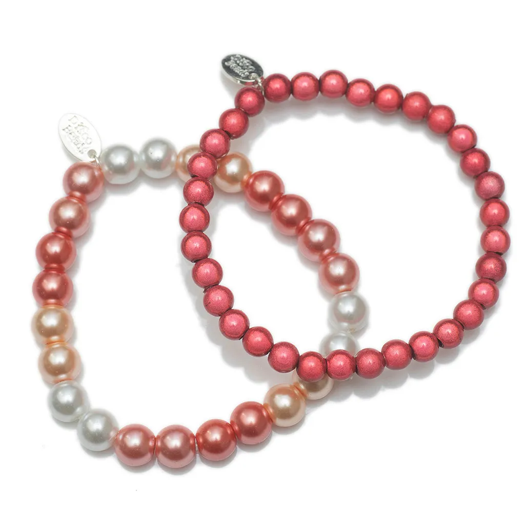 Glass Pearl Bracelet Pair