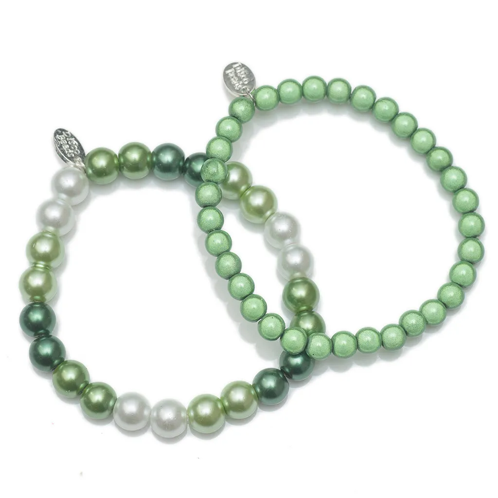 Glass Pearl Bracelet Pair