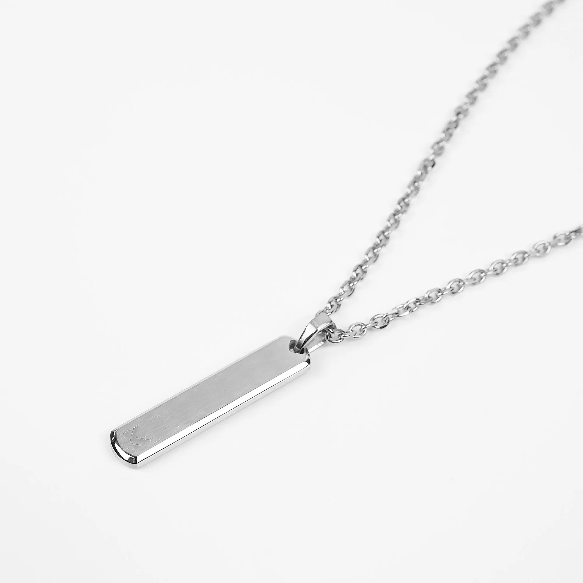 Glyph Bar Necklace - Silver