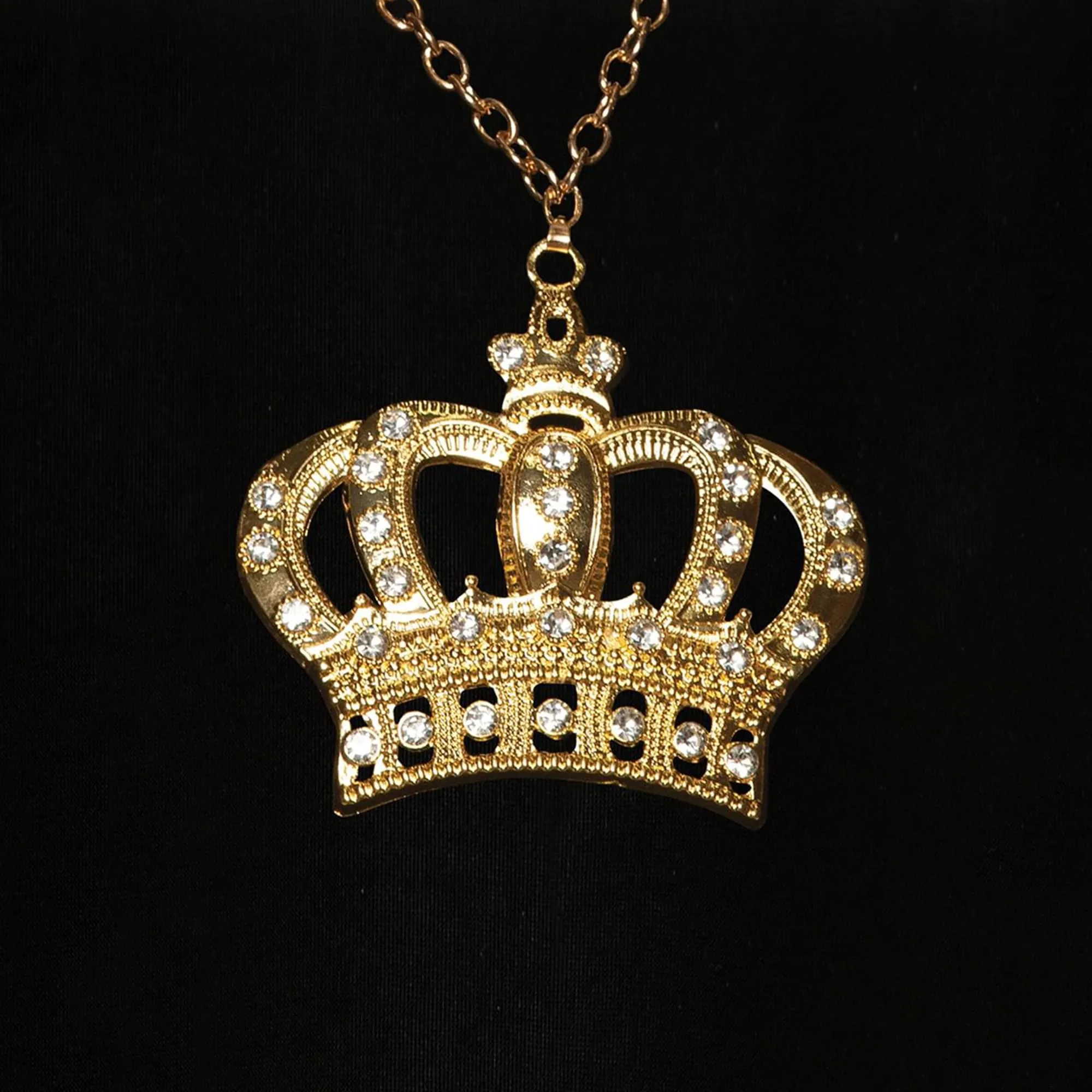 Gold Crown Necklace Costume Jewelry