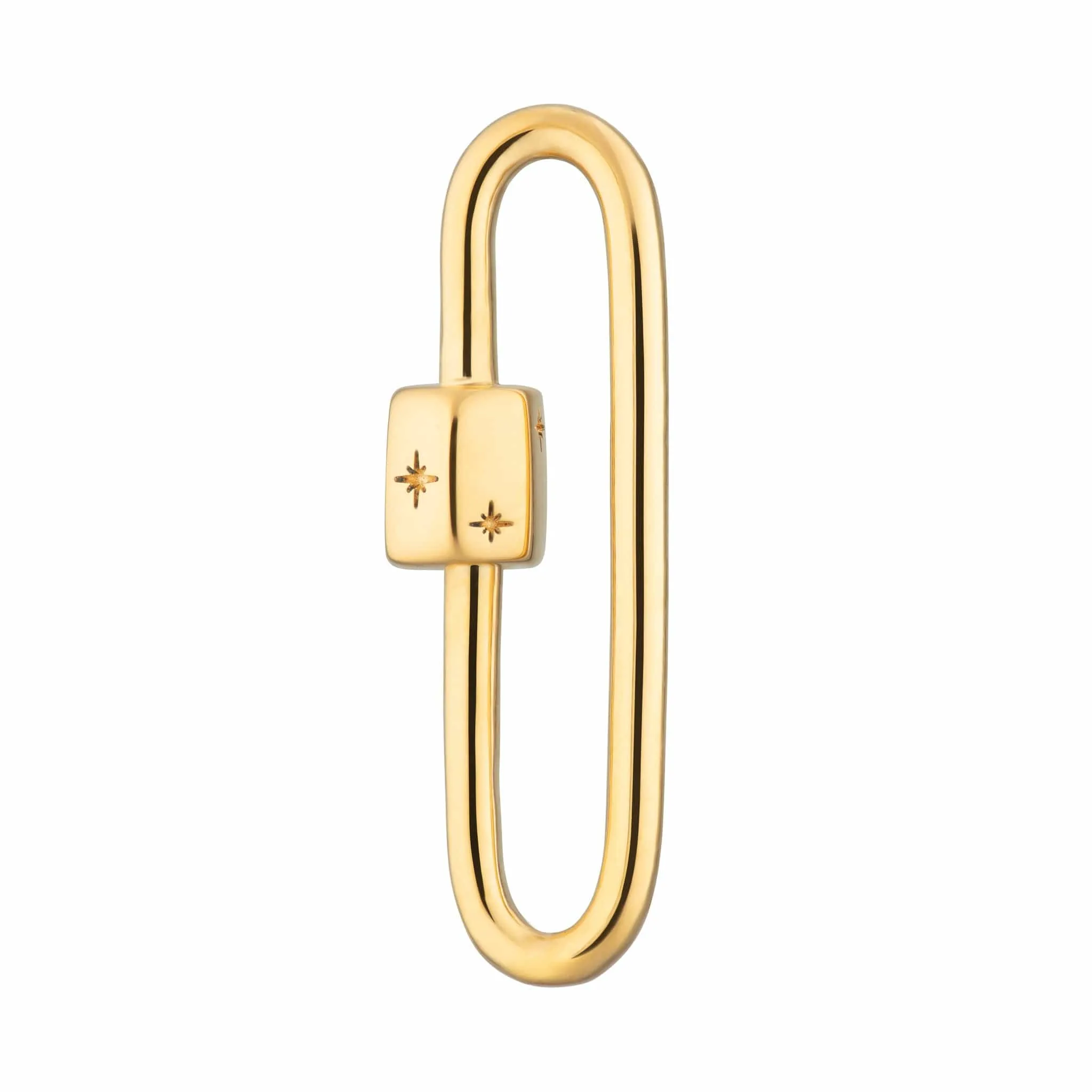 Gold Plated Long Link Carabiner Charm Lock