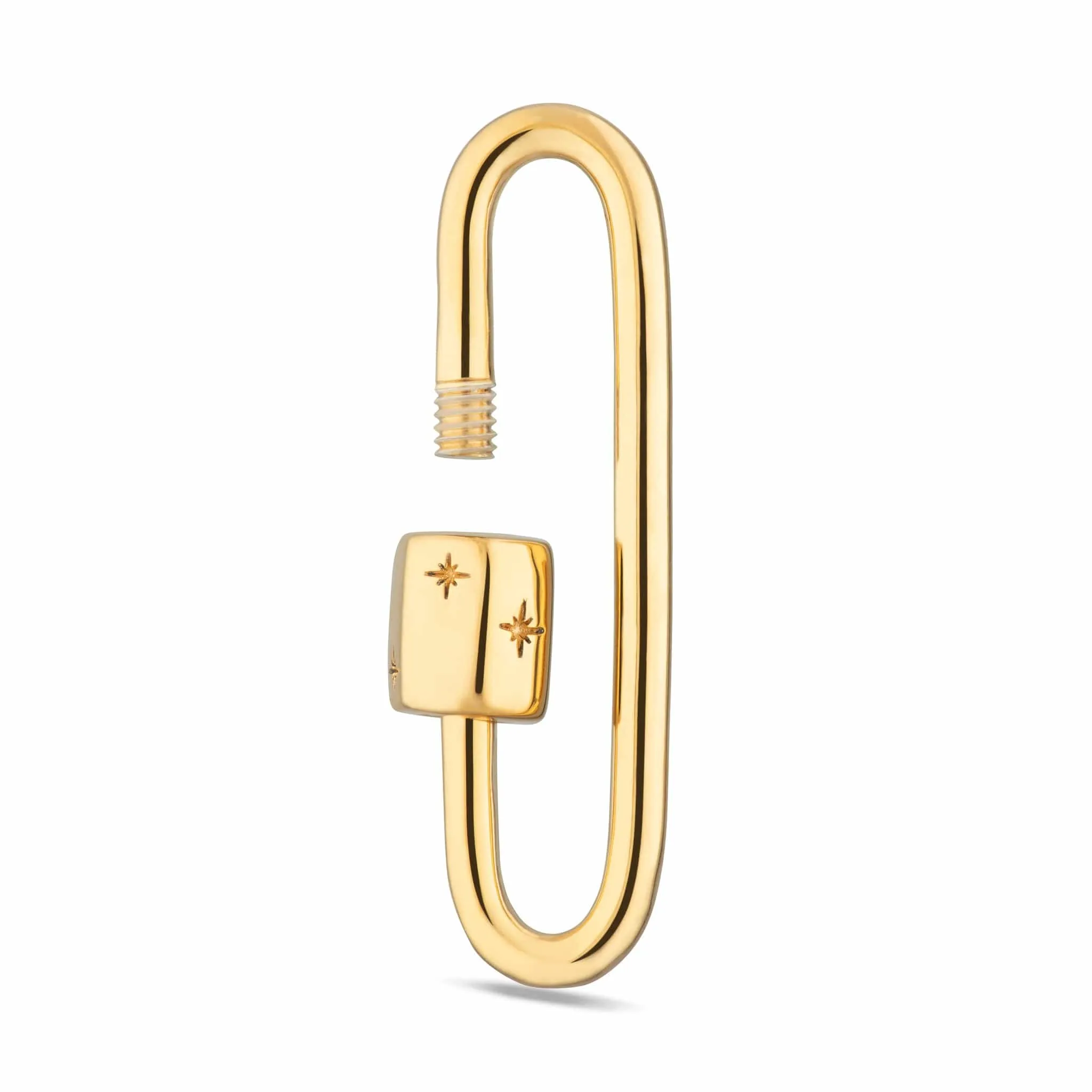 Gold Plated Long Link Carabiner Charm Lock