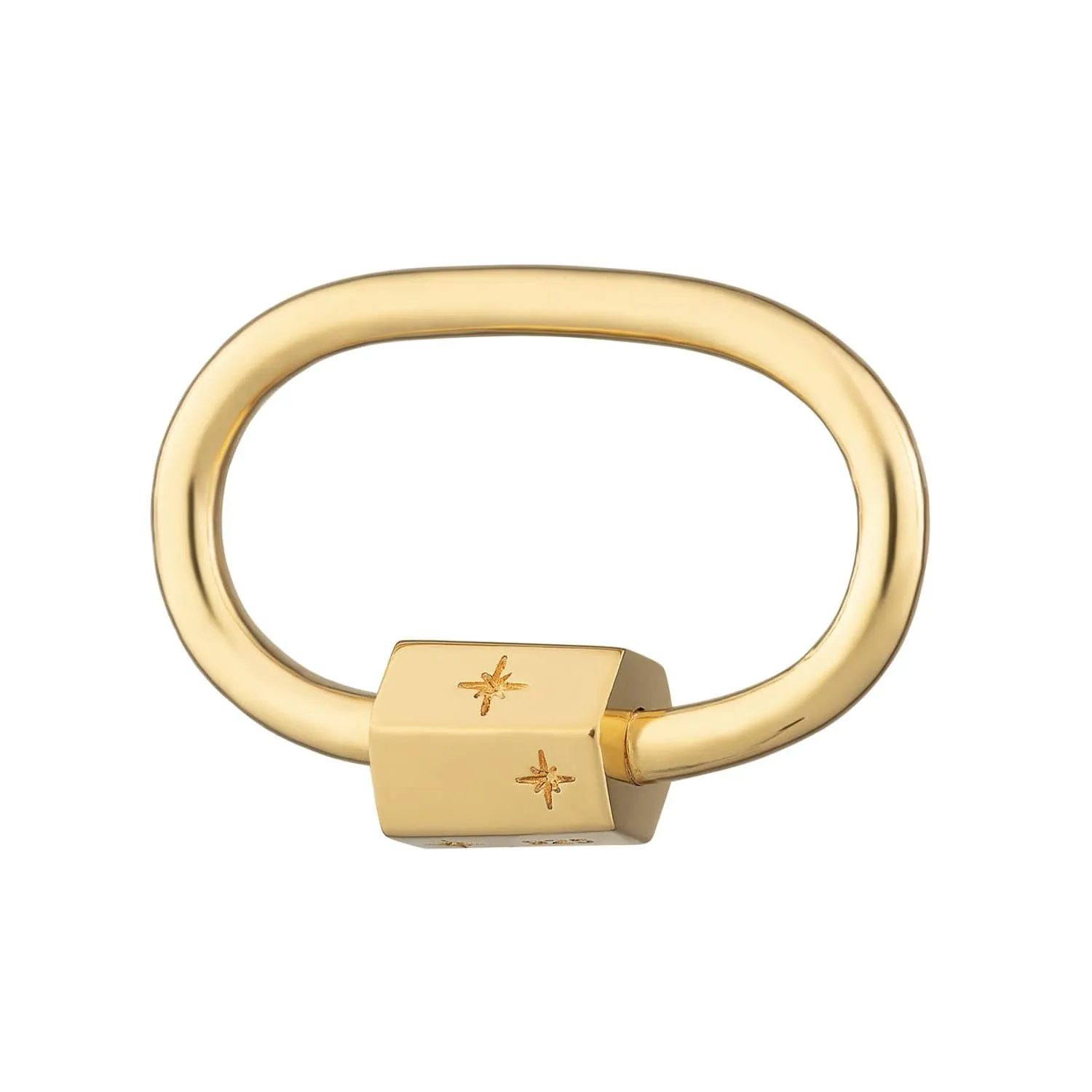 Gold Plated Oval Carabiner Charm Lock