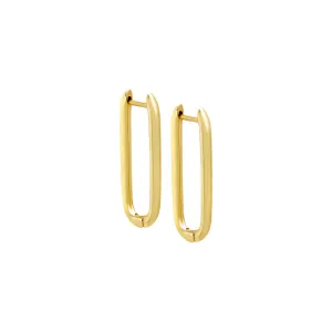 Gold Solid Thin U-Shape Huggie Earrings (25MM)