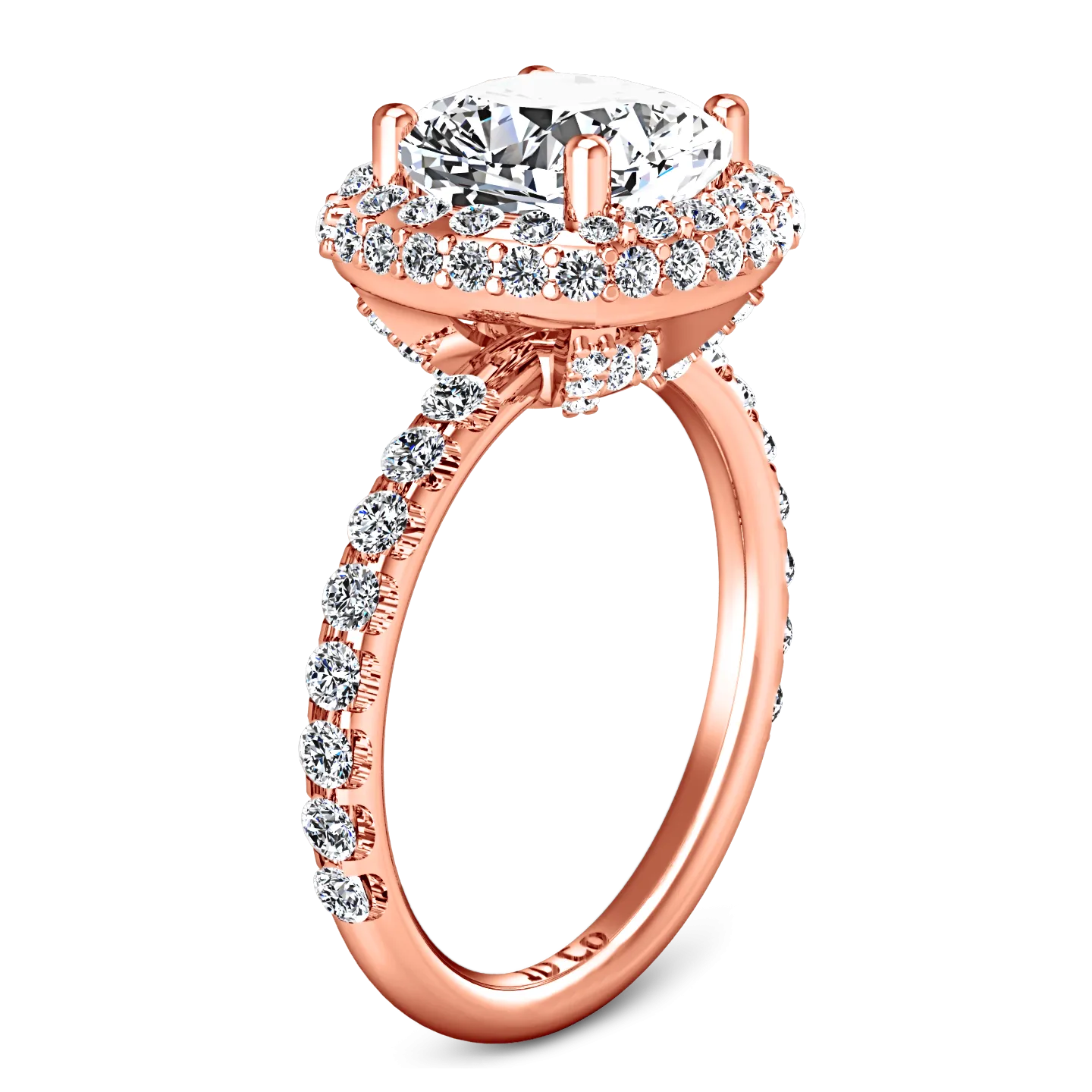 Halo Cushion Cut Engagement Ring Kristine 14K Rose Gold