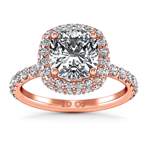 Halo Cushion Cut Engagement Ring Kristine 14K Rose Gold