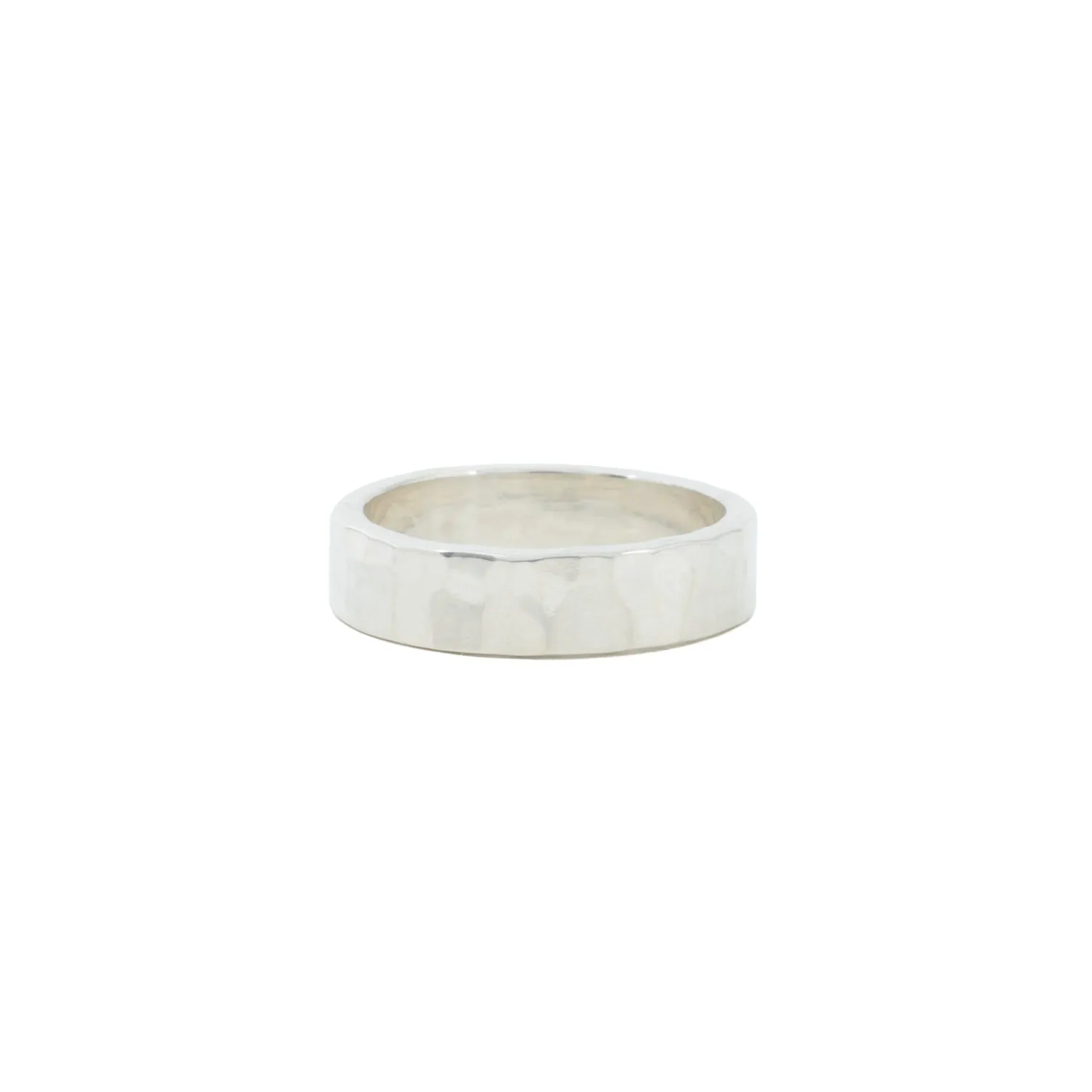 Hammered 5mm Sterling Silver Wedding Band