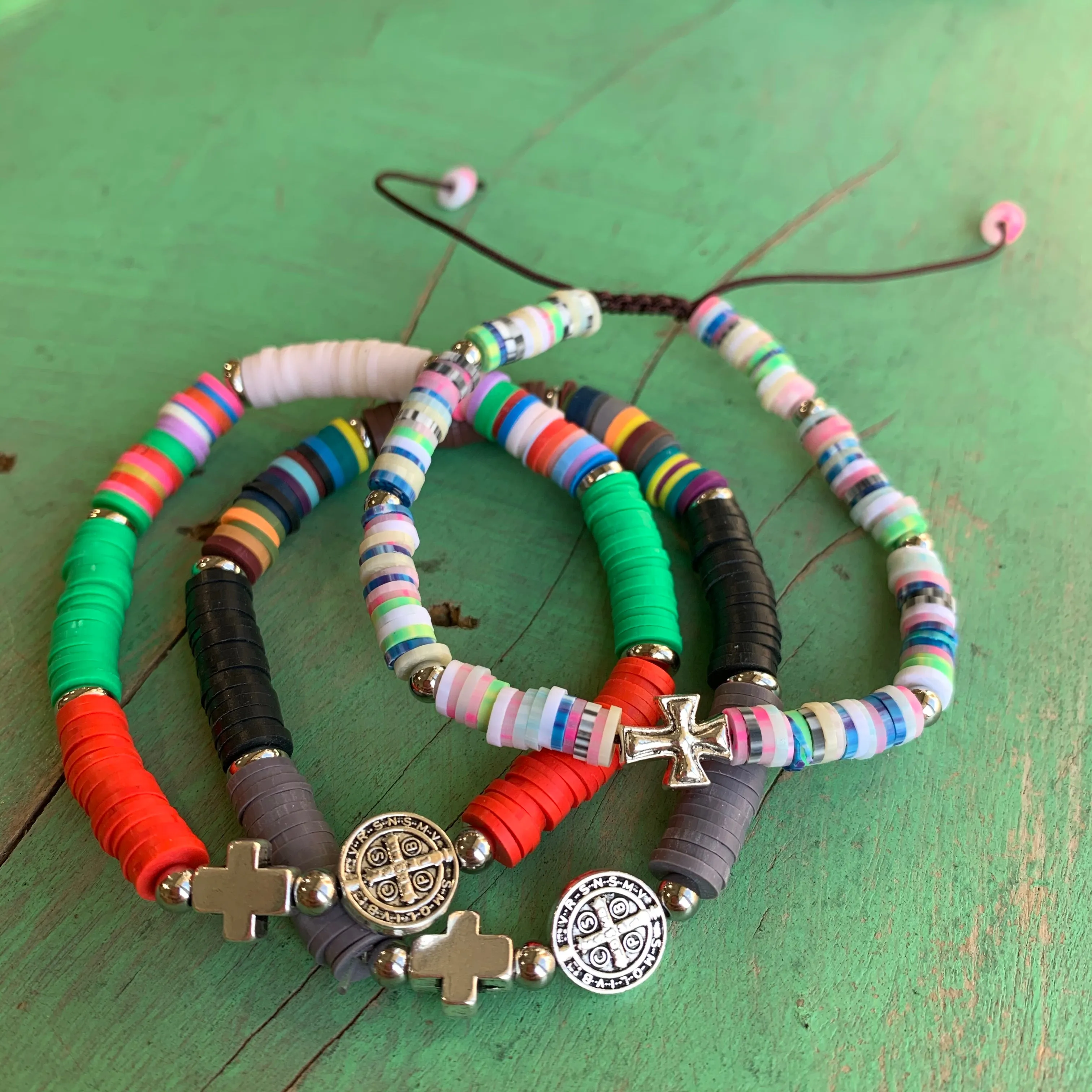 His and Hers Heishi Bead Bracelets