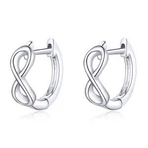 Infinity Symbol Hoop Earrings Sterling Silver