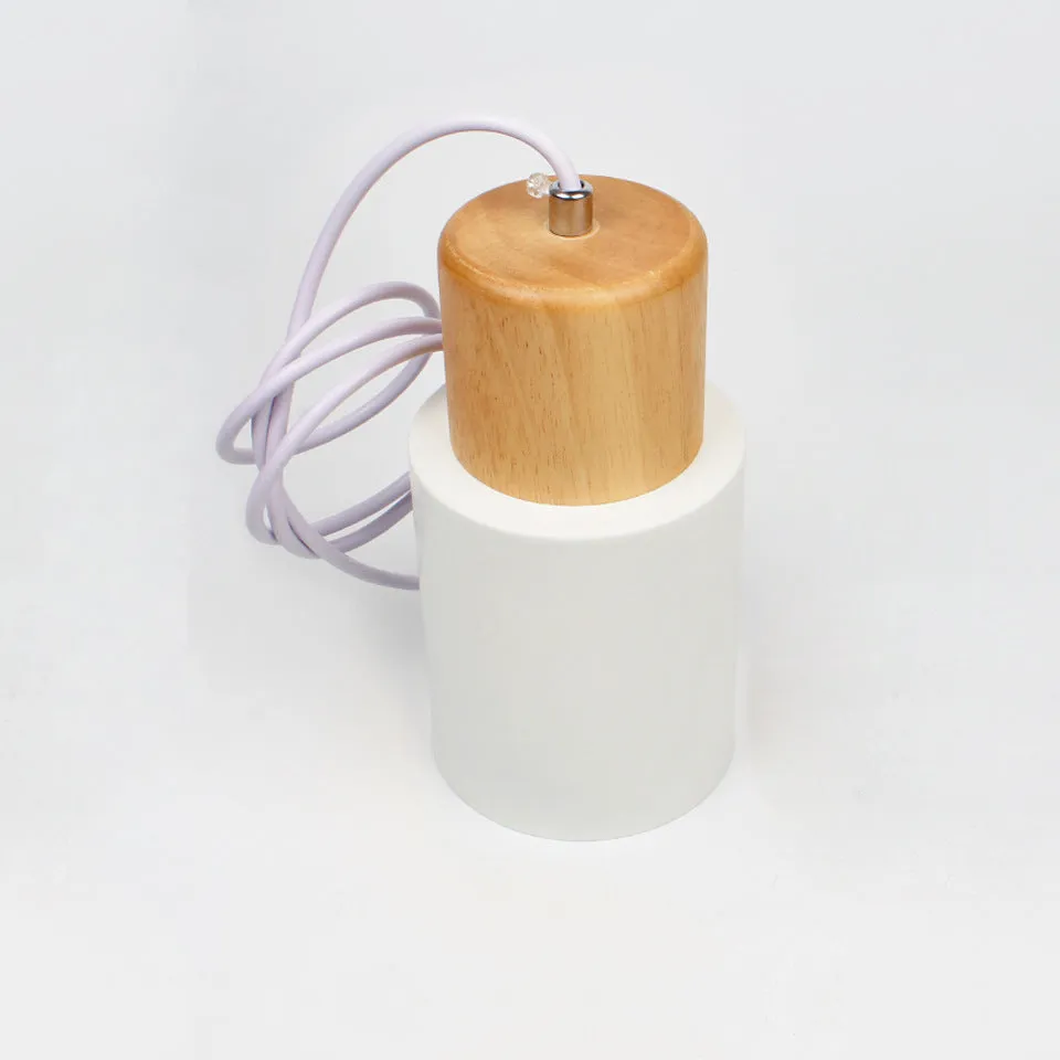 Ingrid Wood & Metal Cylinder Pendant Light - Final Sale