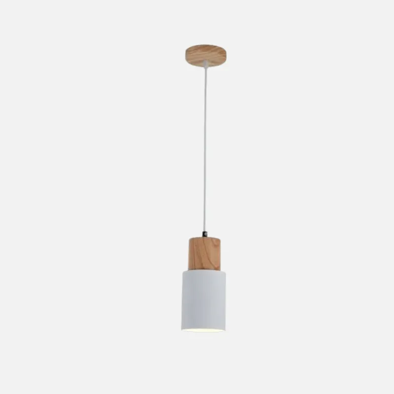 Ingrid Wood & Metal Cylinder Pendant Light - Final Sale