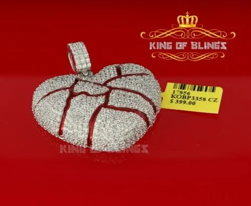 King Of Bling's HeartBroken Shape 925 Silver White 20.01ct Cubic Zirconia