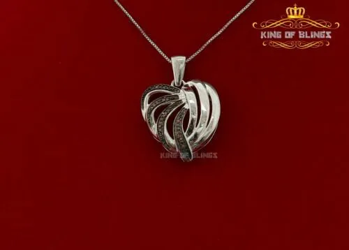 King Of Bling's King Of Bling's White Heart Shape 925 Silver Pendant 0.22ct Cubic Zirconia