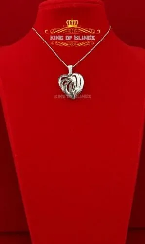 King Of Bling's King Of Bling's White Heart Shape 925 Silver Pendant 0.22ct Cubic Zirconia