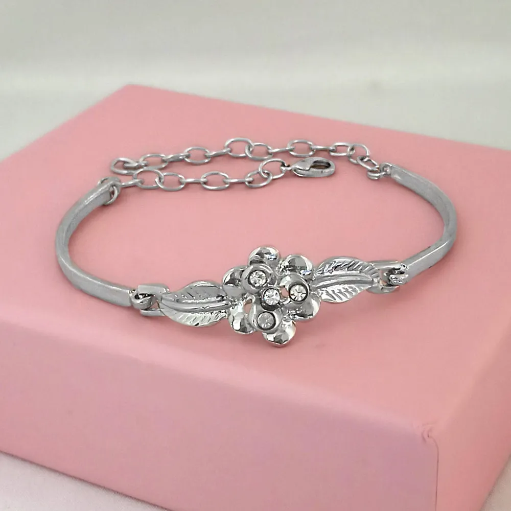 Kriaa Silver Plated Austrian Stone Bracelet - 1400560