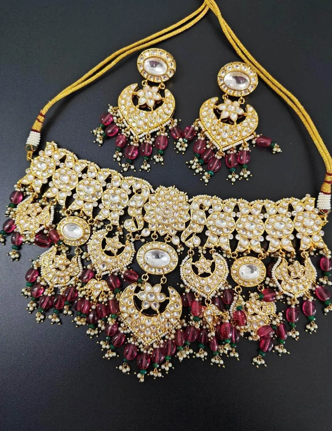 Kundan Jadau Polki Necklace Set