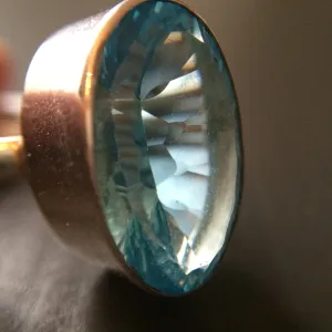 Large Oval Blue Topaz Ring