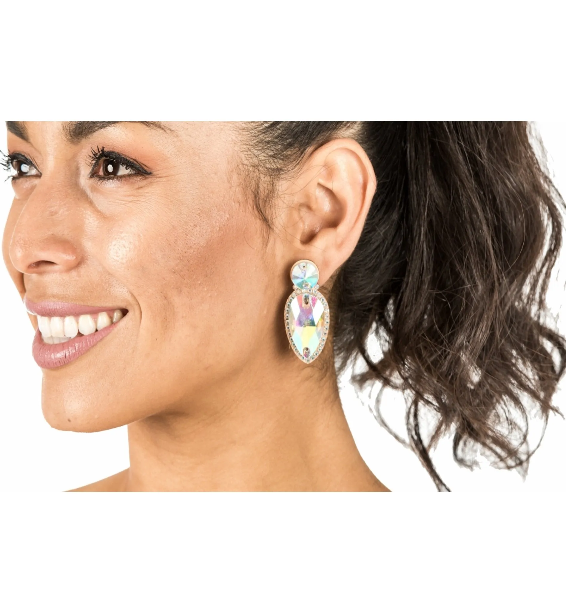 Large Teardrop - Rhinestone Earring (4010)