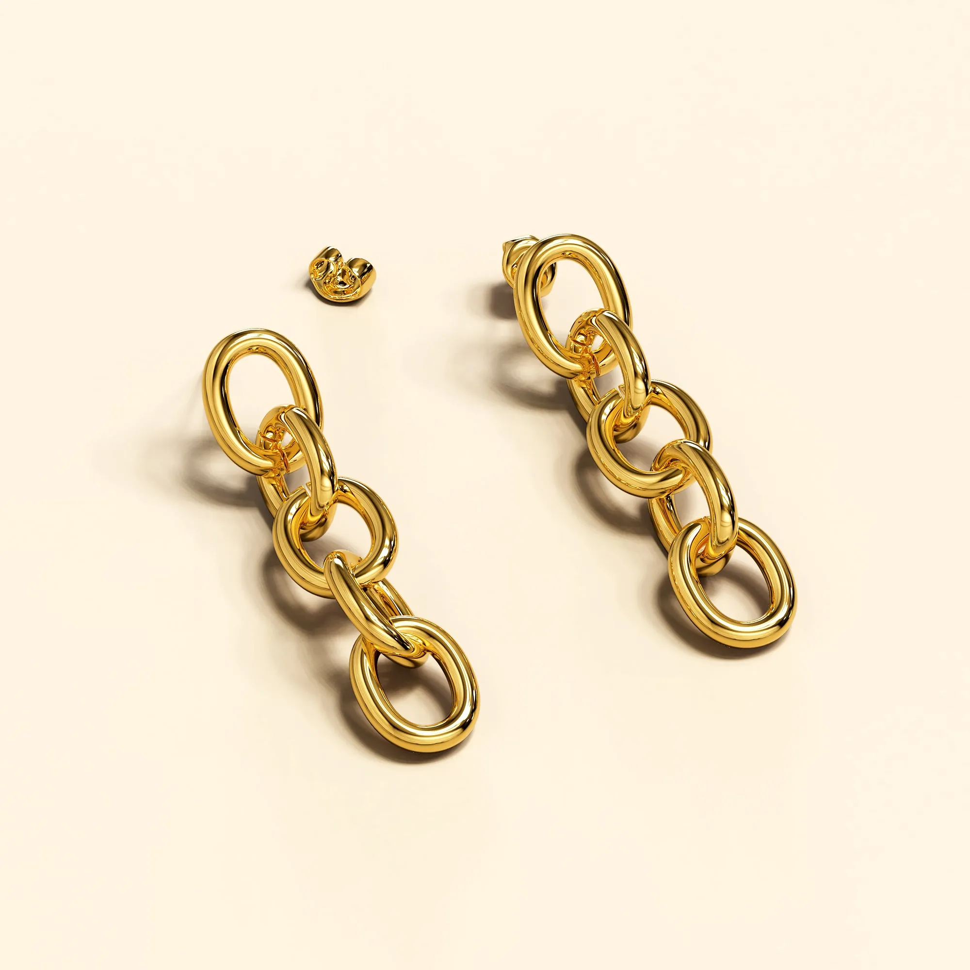 Lewis Dangle Gold Layered Earrings