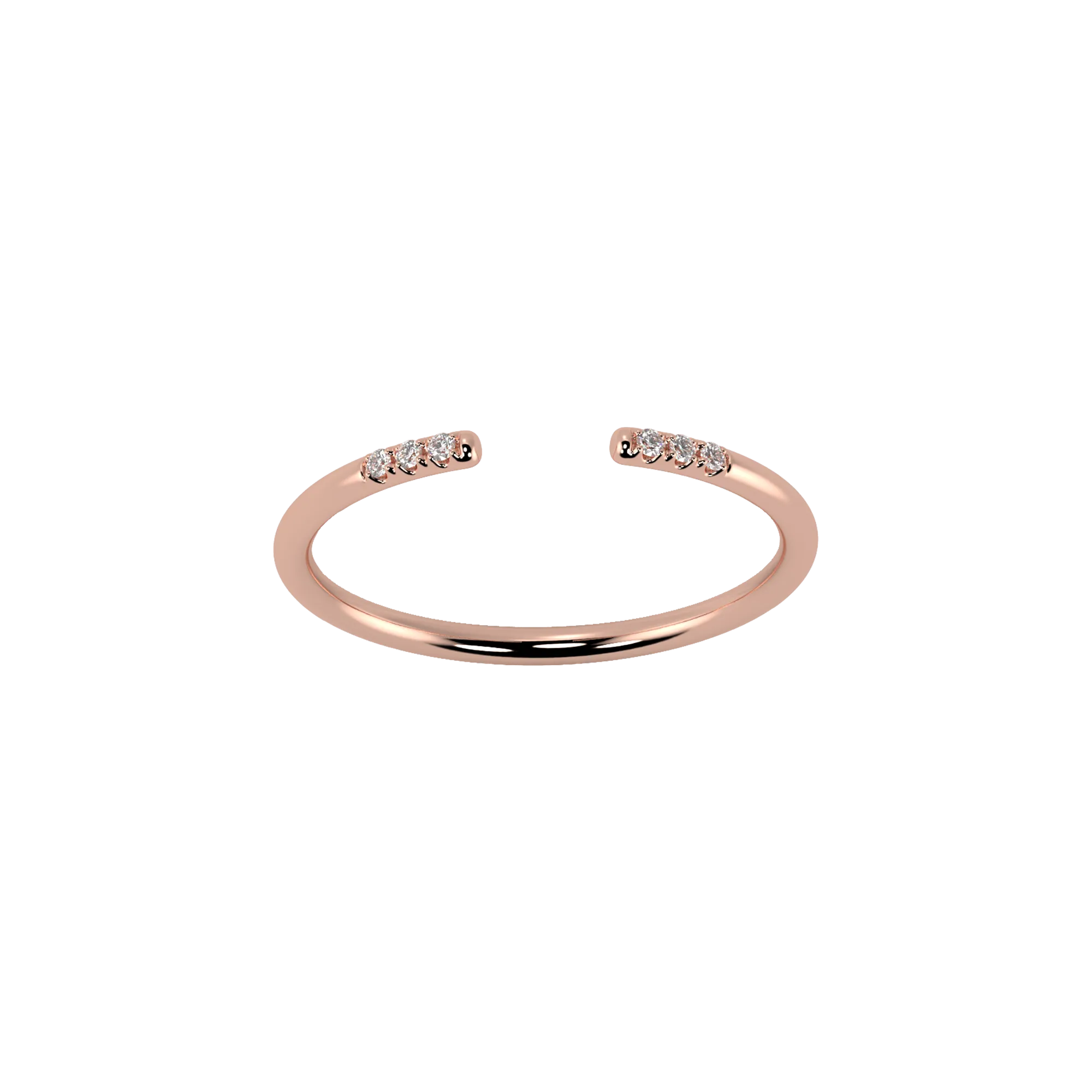 Line open pave ring