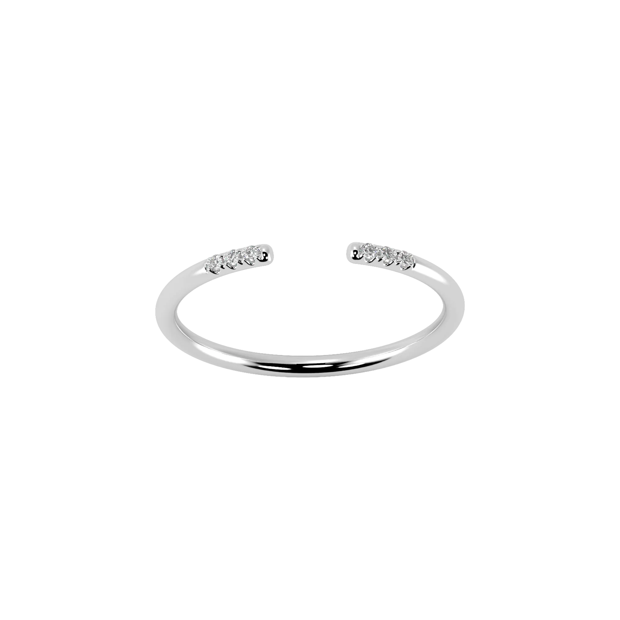 Line open pave ring