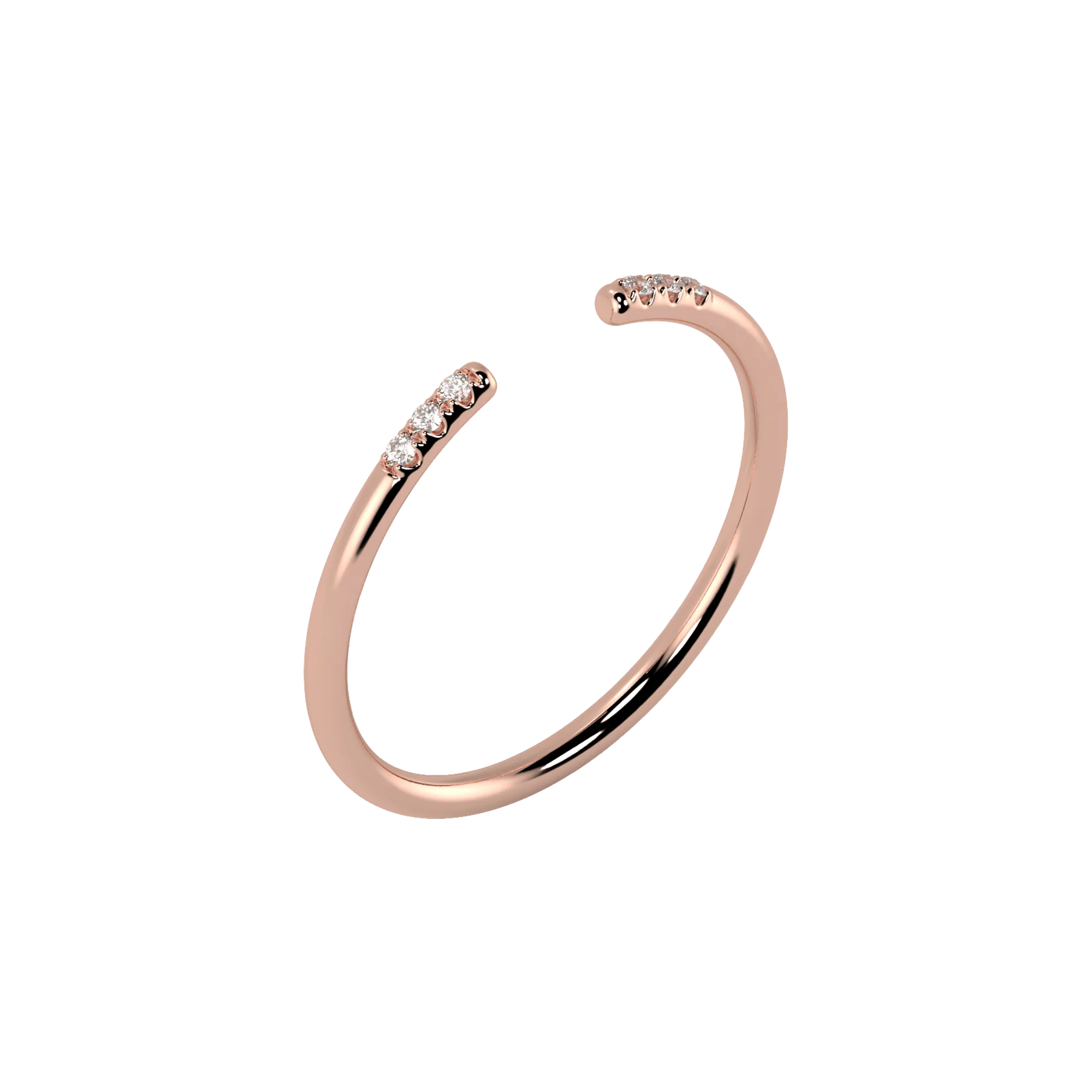 Line open pave ring