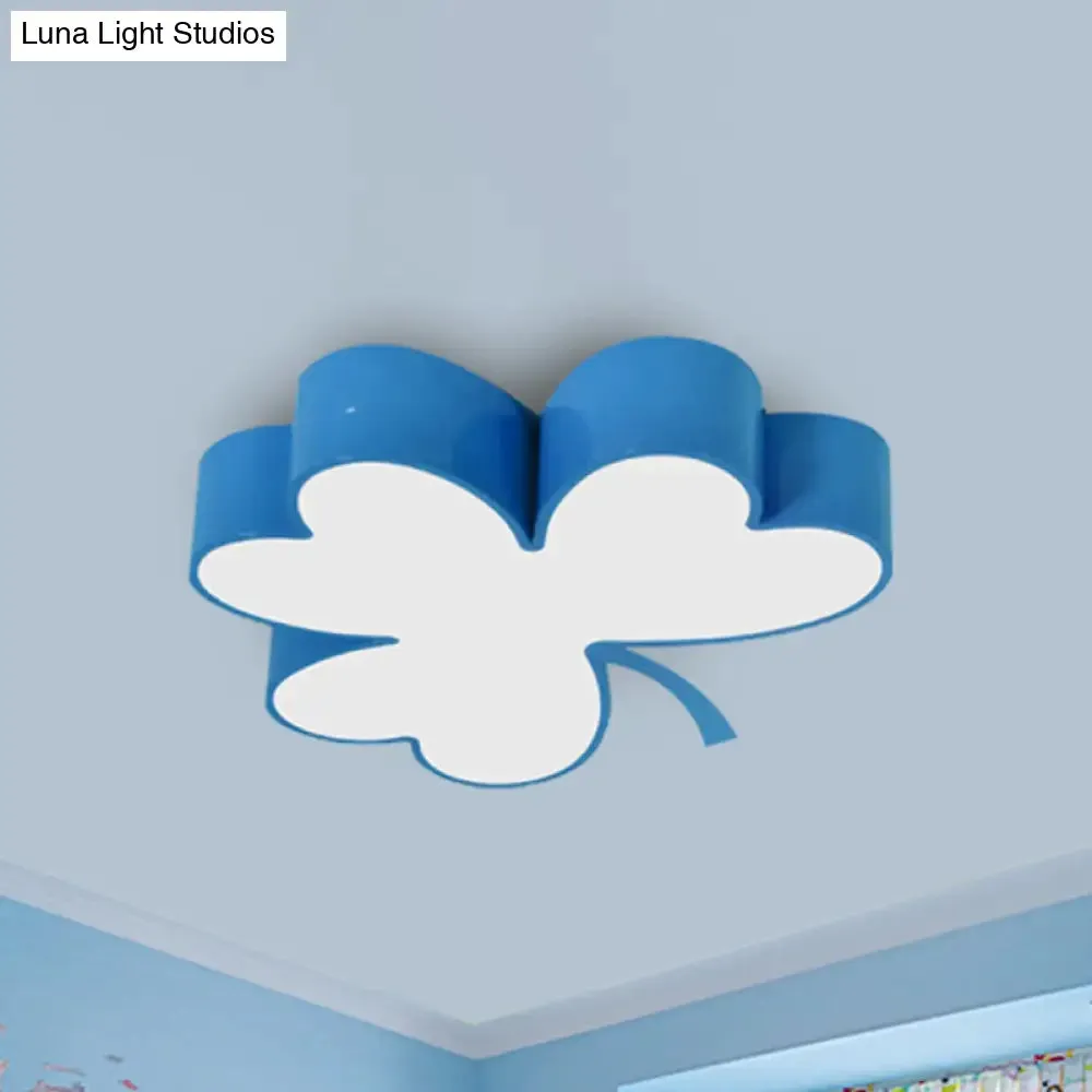 Lucky Clover LED Flush Mount Light - Modern Acrylic Ceiling Lamp for Kindergarten