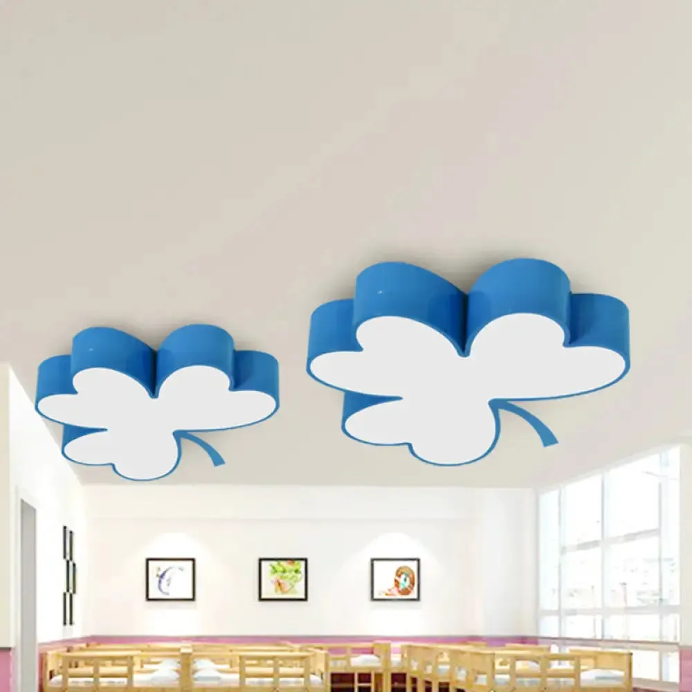 Lucky Clover LED Flush Mount Light - Modern Acrylic Ceiling Lamp for Kindergarten