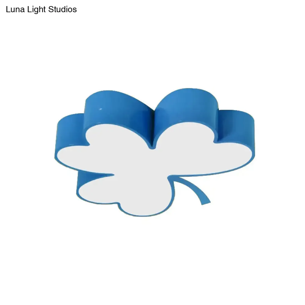 Lucky Clover LED Flush Mount Light - Modern Acrylic Ceiling Lamp for Kindergarten