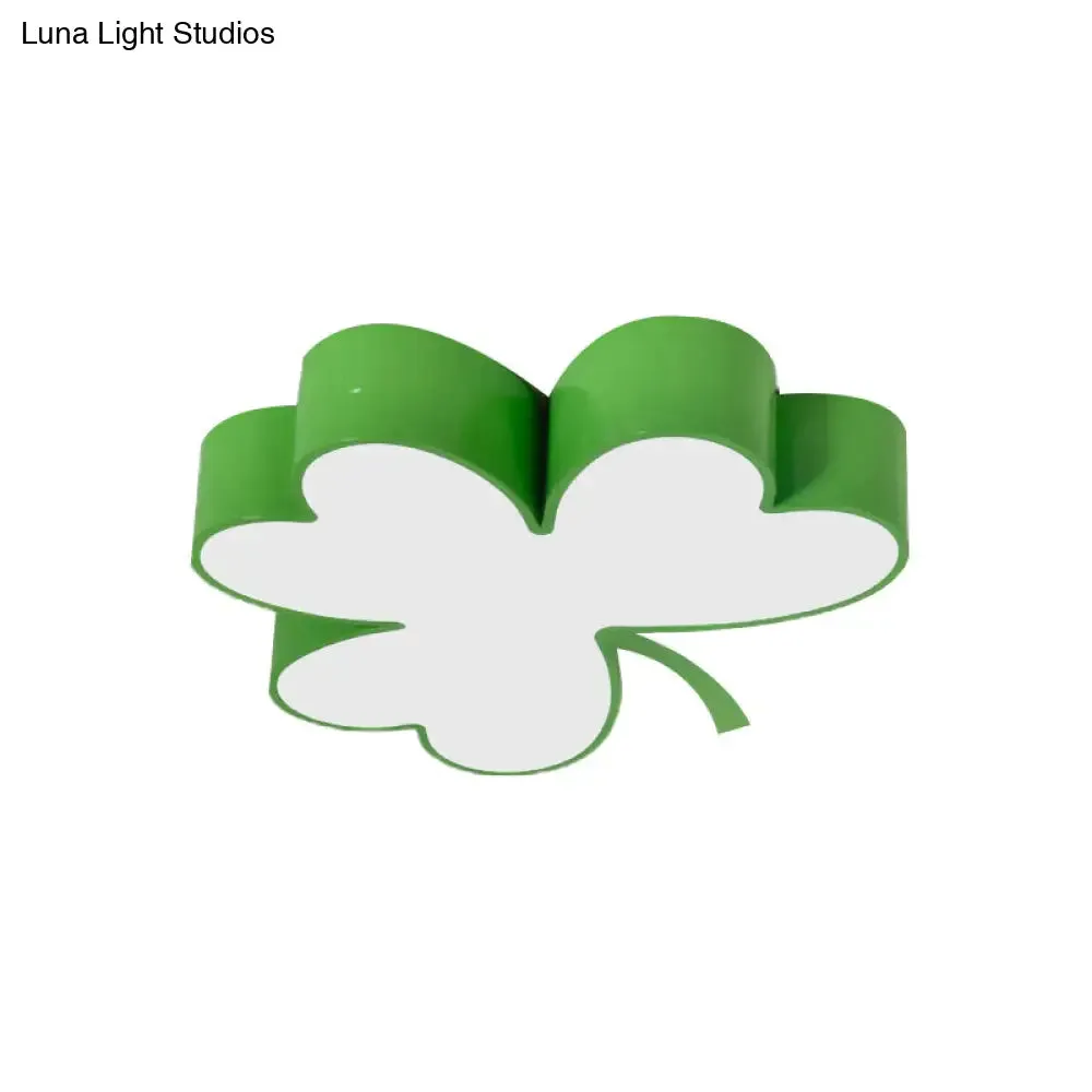 Lucky Clover LED Flush Mount Light - Modern Acrylic Ceiling Lamp for Kindergarten