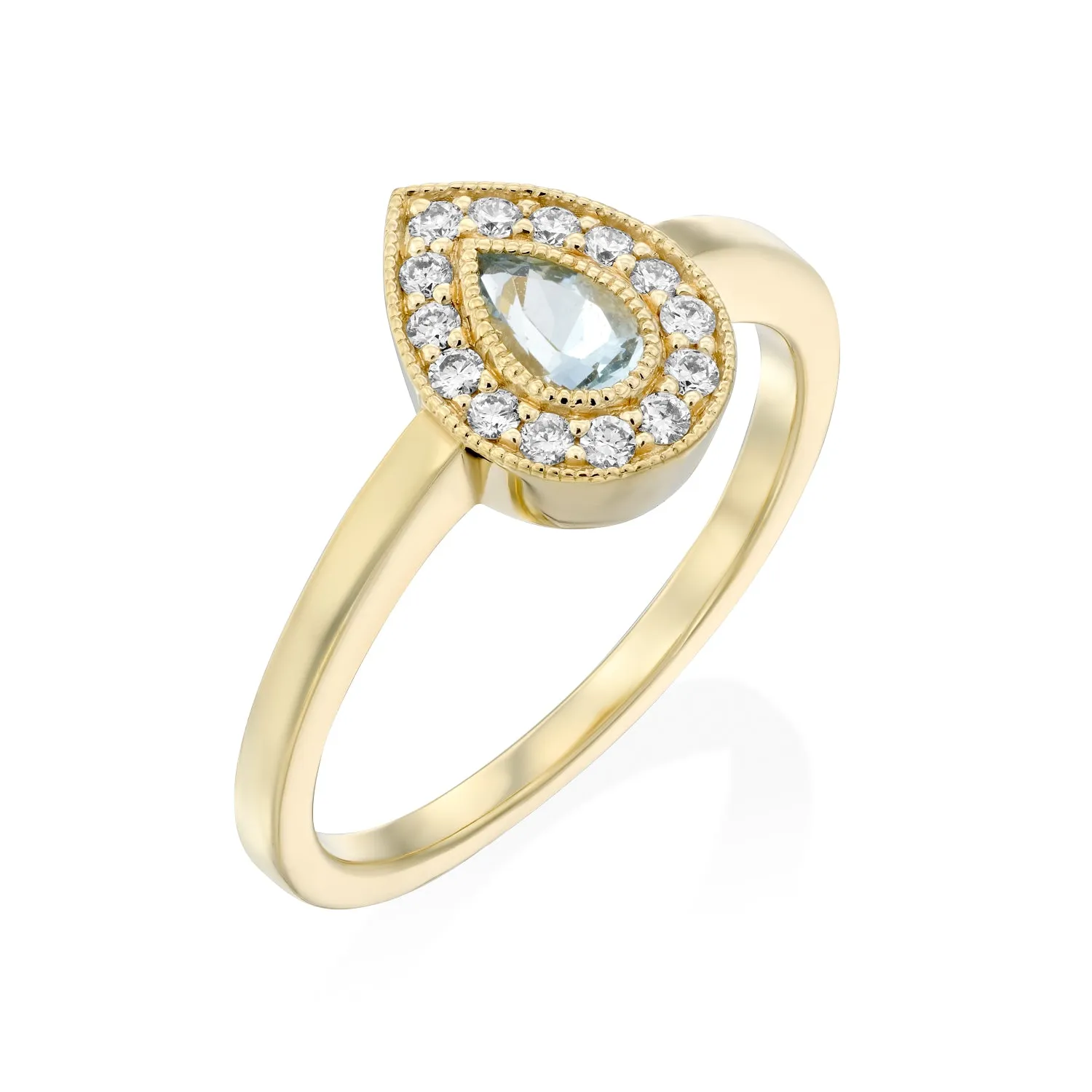 Luna Gold Ring With Aquamarine