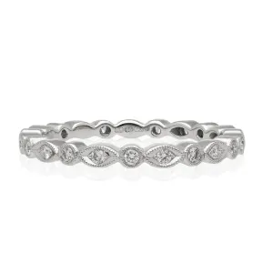 Marquise & Round Diamond Platinum Eternity Ring