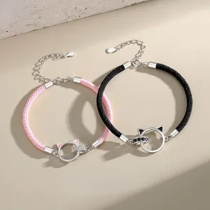 Matching Cats Theme Bracelets Set for Couples