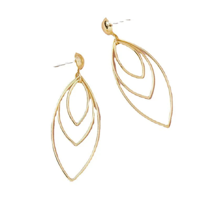 Modern Geometric Metal Earrings for Women by Planderful Vienna Verve Collection