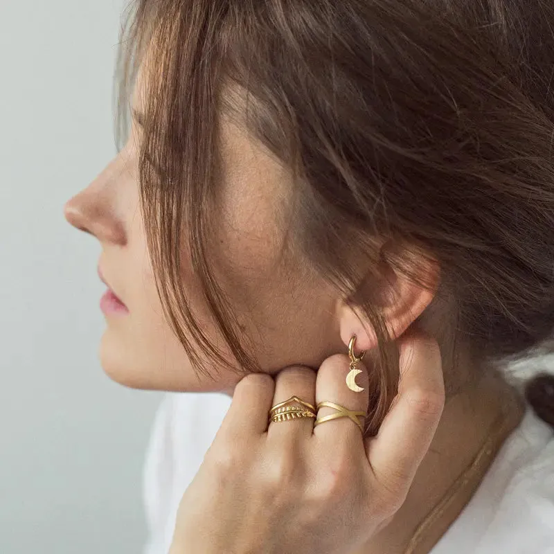 Moon Small Hoop Earrings