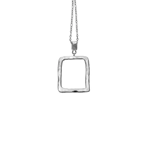 Mystical Pagoda Open Cube Sterling Silver Necklace