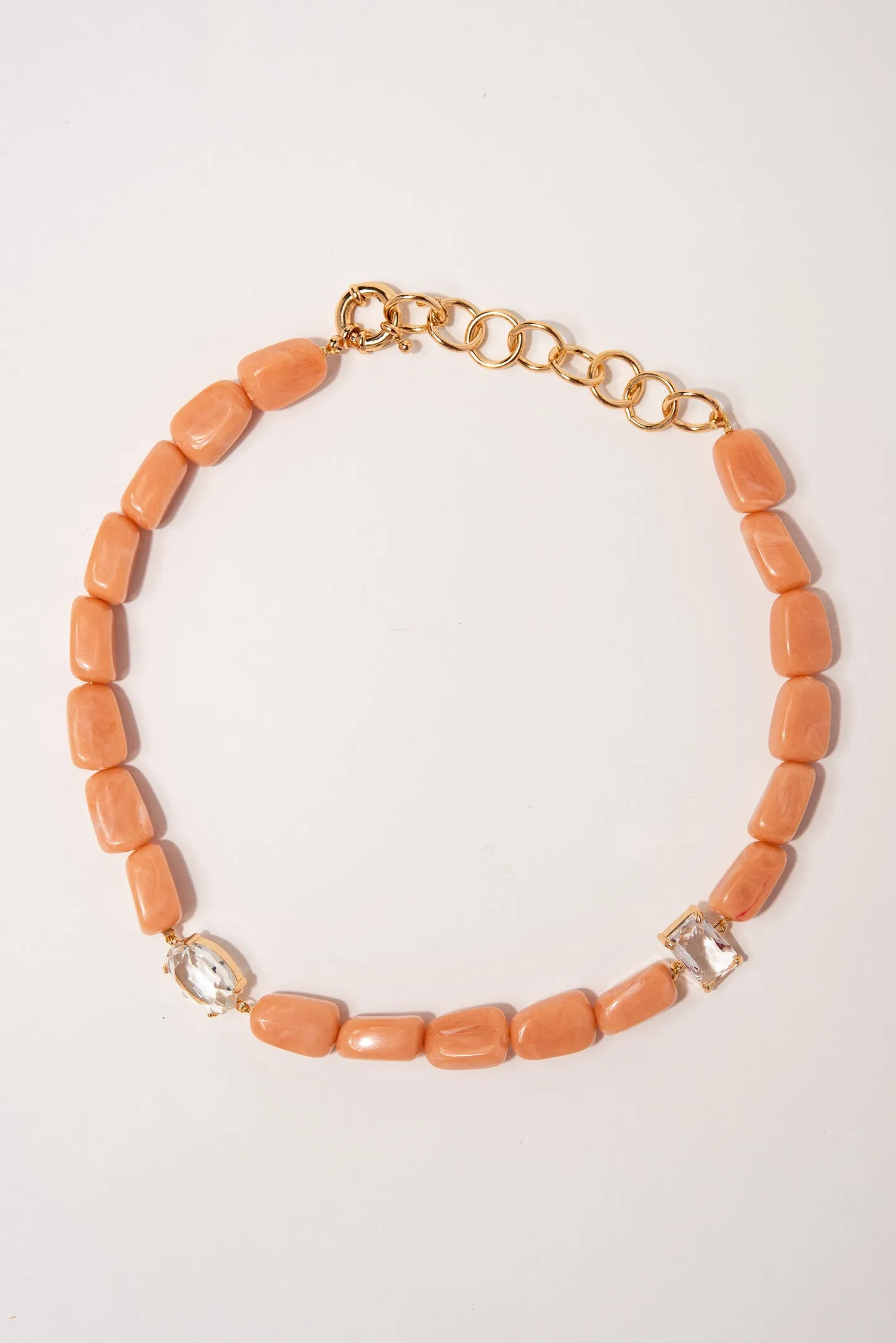 Naomi Natural Gemstone Necklace - Peach