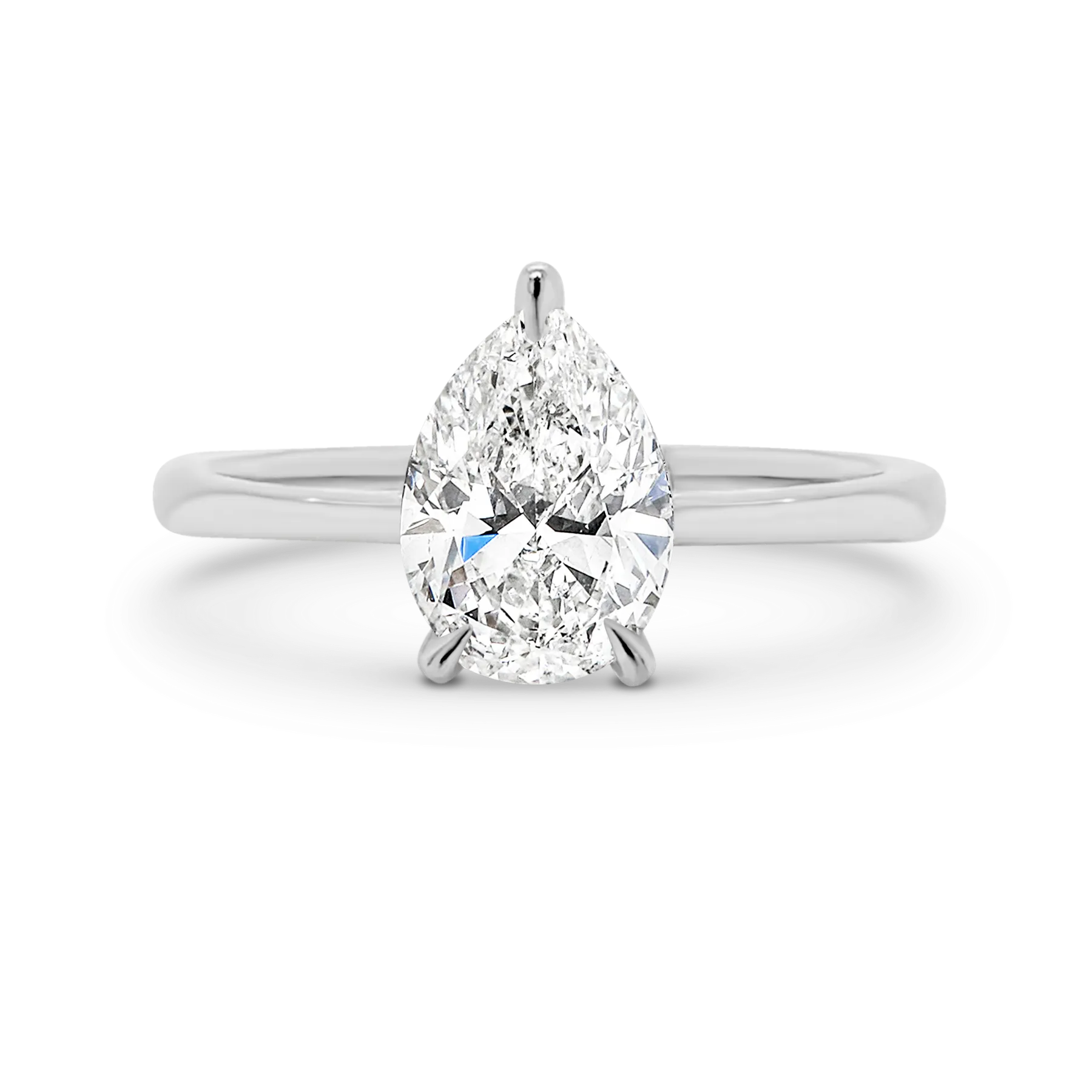 Nora | Pear Cut Solitaire Diamond Engagement Ring