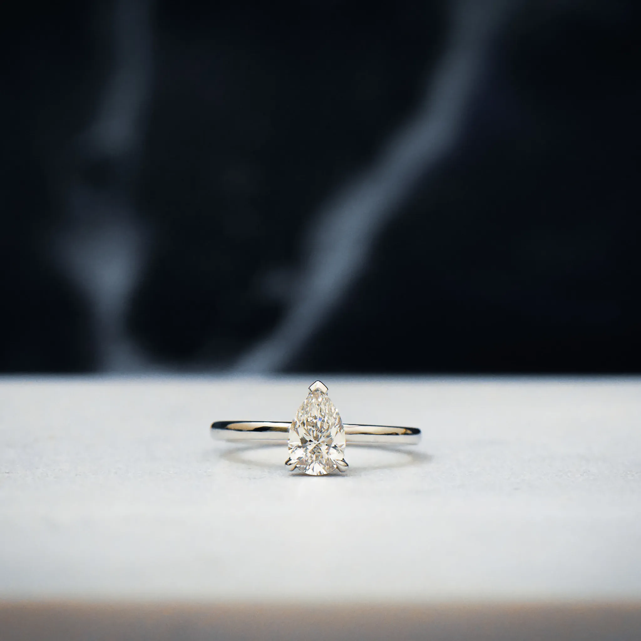 Nora | Pear Cut Solitaire Diamond Engagement Ring