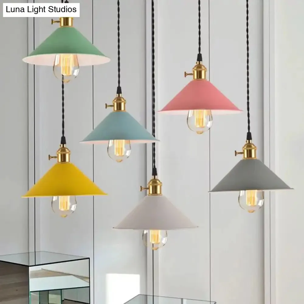 Nordic Industrial Macarons Pendant Light - Metal Colorful 1-Light Lighting