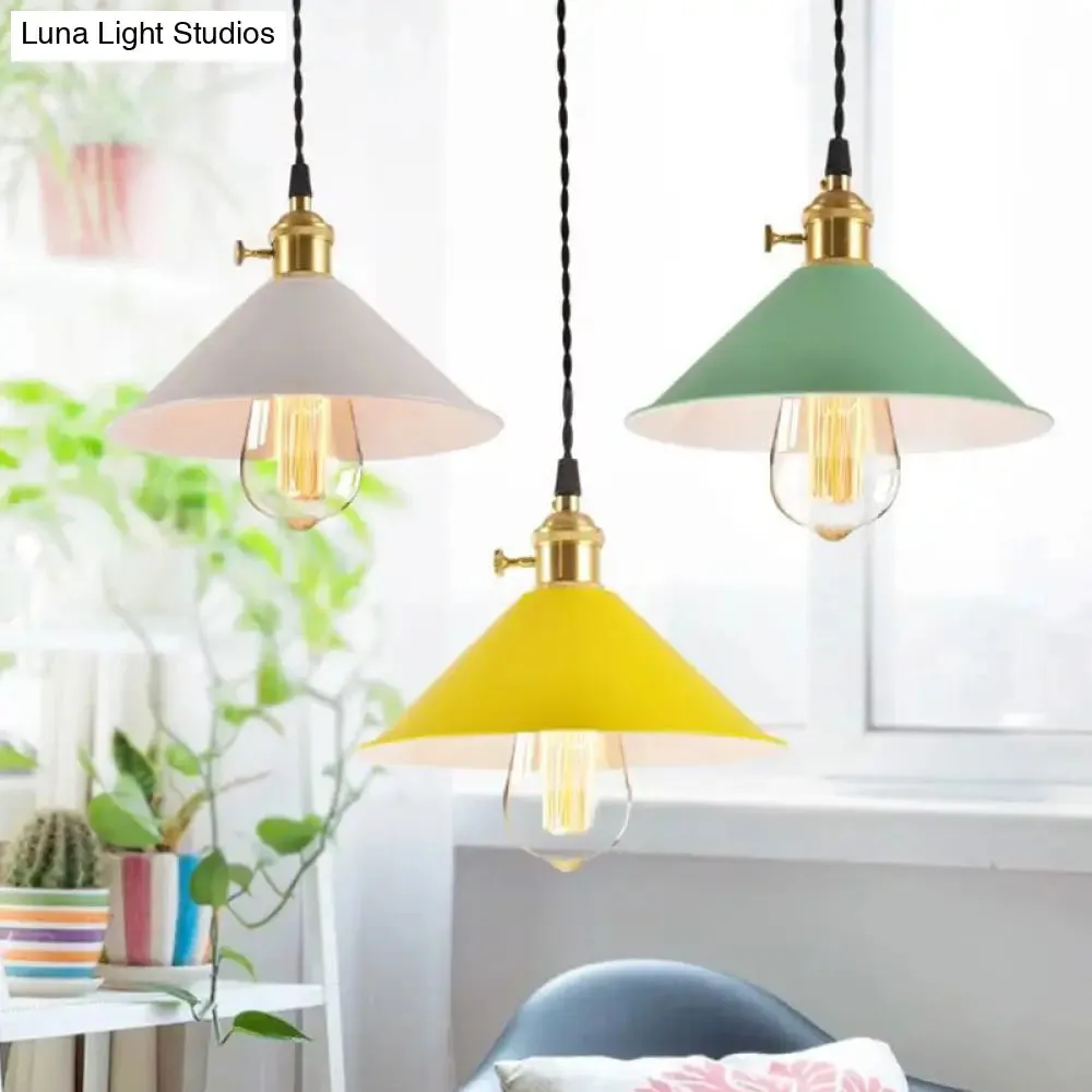 Nordic Industrial Macarons Pendant Light - Metal Colorful 1-Light Lighting