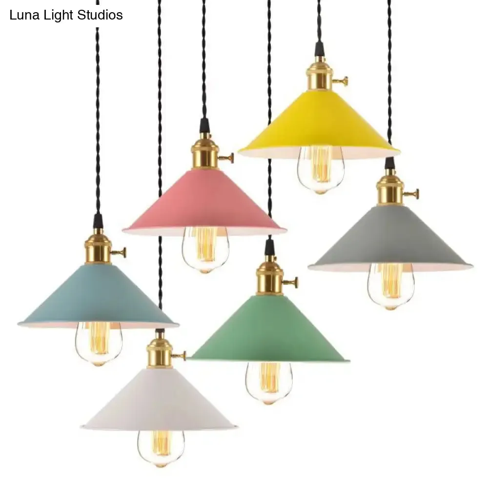 Nordic Industrial Macarons Pendant Light - Metal Colorful 1-Light Lighting