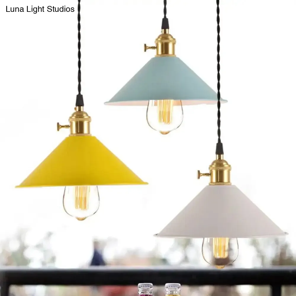 Nordic Industrial Macarons Pendant Light - Metal Colorful 1-Light Lighting