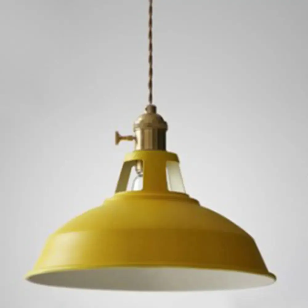 Nordic Style Hanging Lamp with Metal Shade and Colorful Macaron Finish for Kitchen Barn