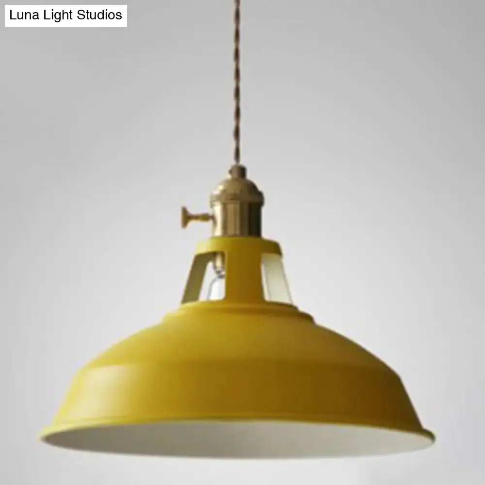 Nordic Style Hanging Lamp with Metal Shade and Colorful Macaron Finish for Kitchen Barn