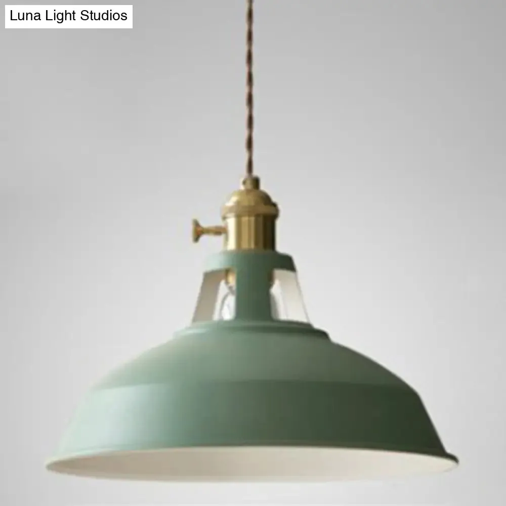 Nordic Style Hanging Lamp with Metal Shade and Colorful Macaron Finish for Kitchen Barn