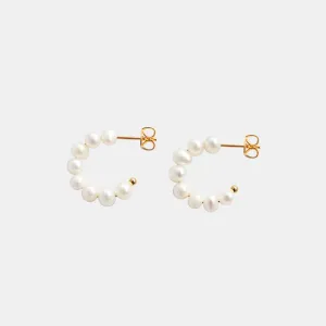 Nuvola Small Pearl Hoops