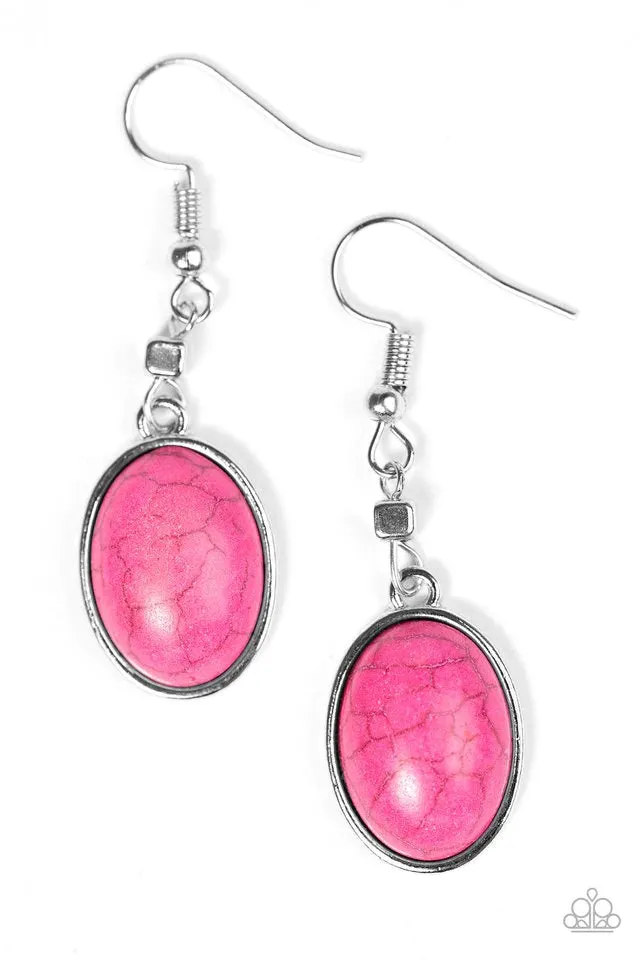 Paparazzi Earring ~ Back To The SANDSTONE Age - Pink